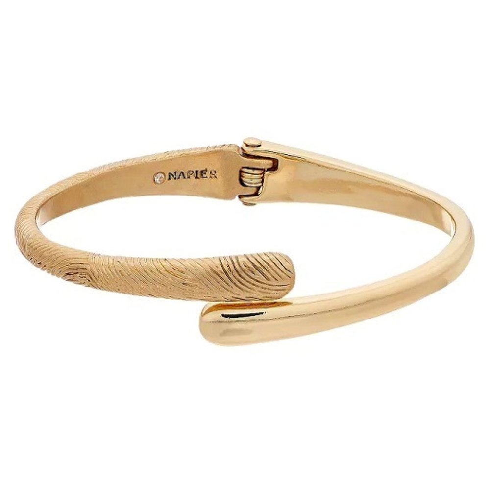 NAPIER Contemporary Gold Textured Bypass Cuff Bracelet**NEW! - Picture 1 of 1